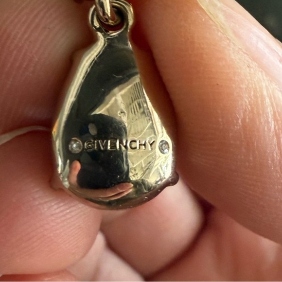 GIVENCHY Gold Smoke Gray Crystal Chandelier Earrings NWOT Pierced w/ COA - Picture 2 of 3